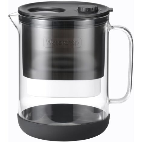 Waterdrop Carafe filtrante en verre de 1,5 l avec filtre de 3 mois, certifié NSF 53&42&372, réduit les PFOA/SPFOS, chlore, cadmium, cuivre, mercure, WD-PT-72W