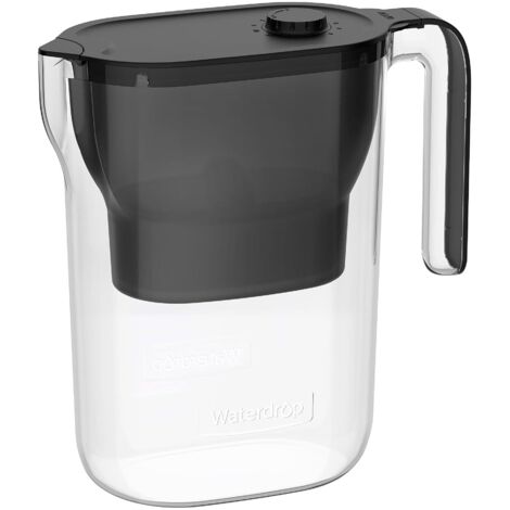 Waterdrop Water Filter Jug Fridge Water Filter Jug with 3 Month Filter, 2.5 L, Reduces Fluoride, Chlorine and More, NSF Certified, BPA-Free, Black (Replacement Filter: WD-PF-01A Plus) (1/5)