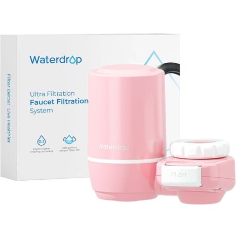 Waterdrop Ultrafiltration System for Skin Care, Water Filter for Faucet, NSF/ANSI Standard Certified, Reduces Chlorine, Fits Standard Taps, WD-FC-02, Pink (1 Filter) (1/5)