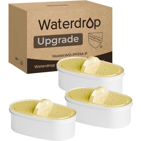 Waterdrop Cartouches De Filtre À Eau WD-PF01A-P, Filtres De Remplacement pour Tous Les Waterdrop Jugs et Dispenser, Certifié NSF 53&42&372, Réduit Chlore, Cadmium, Cuivre, Mercure (1/5)