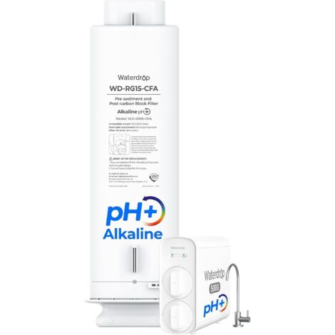 Waterdrop WD-G5P500A-CF Filter, Replacement for Undersink Reverse Osmosis System WD-G5P500A, 6 Months Lifespan (1/5)