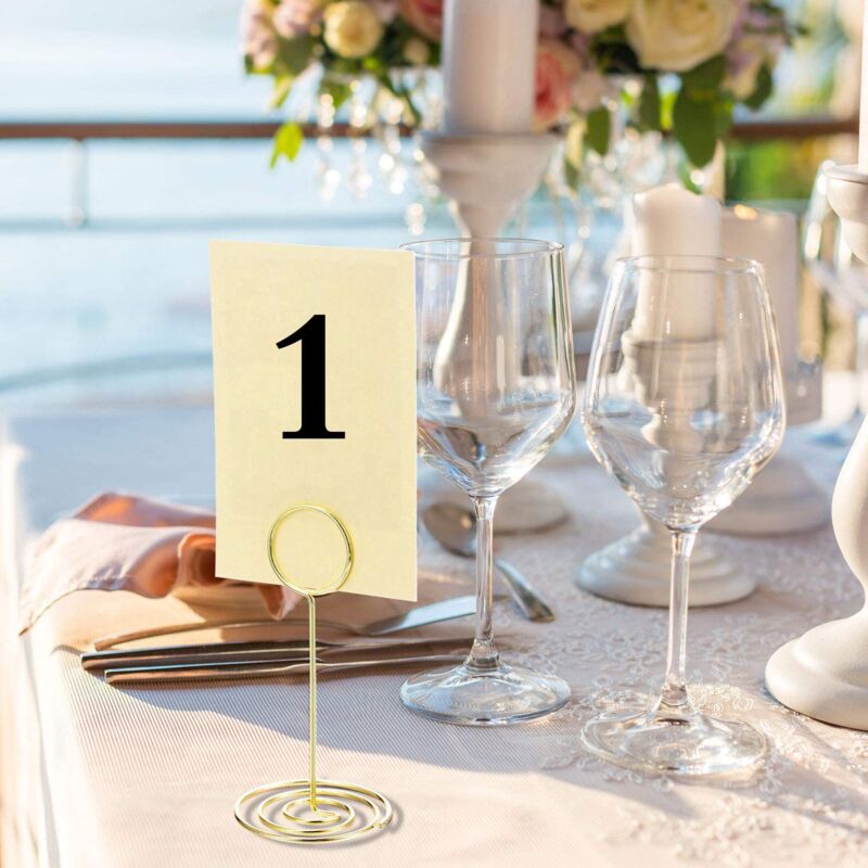 Supports De Numéros De Table En Métal Doré - Lot De 16, Hauteur 4.3 Cm, Pour Mariage, événement, Décoration