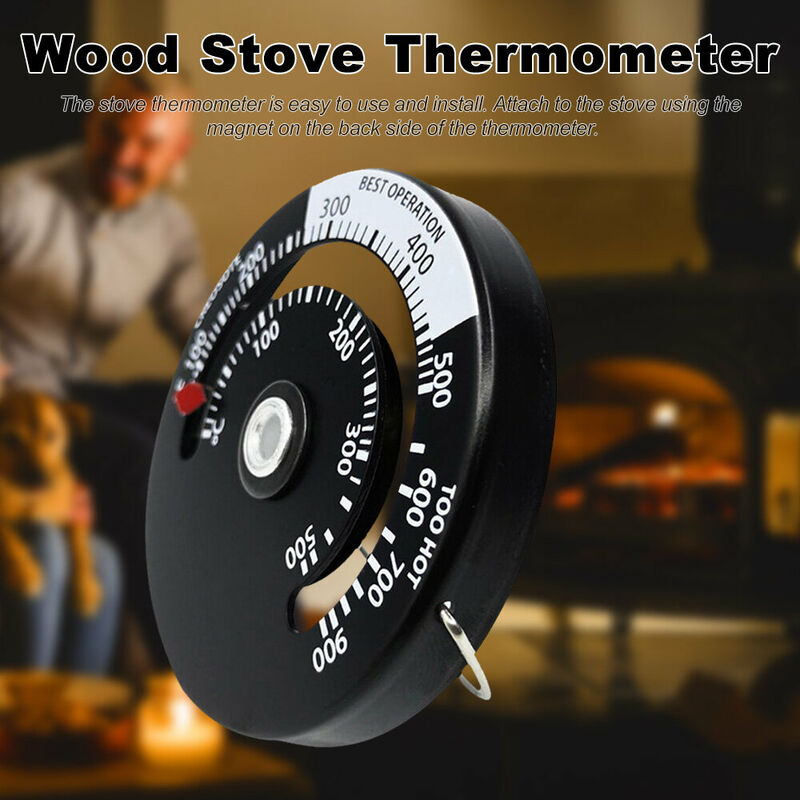 Thermomètre magnétique pour poêle à bois, grand écran, ventilateur