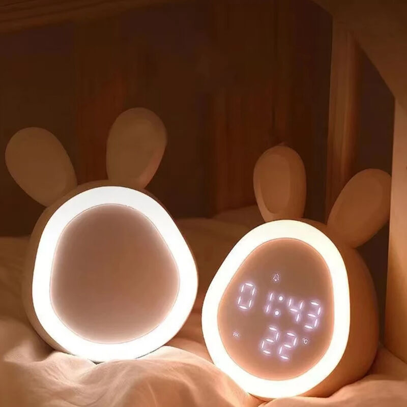 Réveil numérique Led à variateur continu, veilleuse, lapin mignon, contrôle de programme intelligent, pour enfants garçons et filles