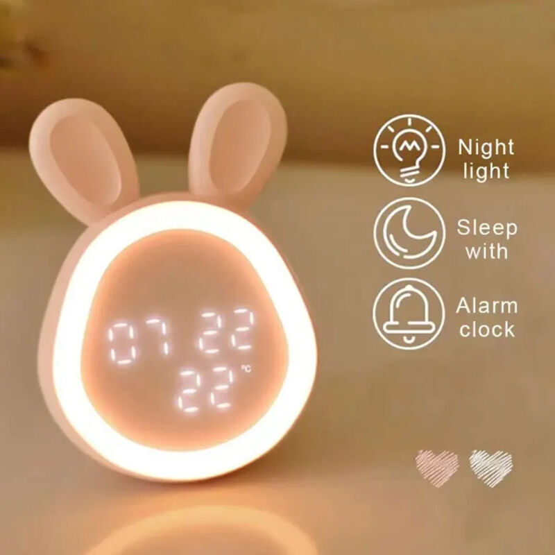 Réveil numérique Led à variateur continu, veilleuse, lapin mignon, contrôle de programme intelligent, pour enfants garçons et filles
