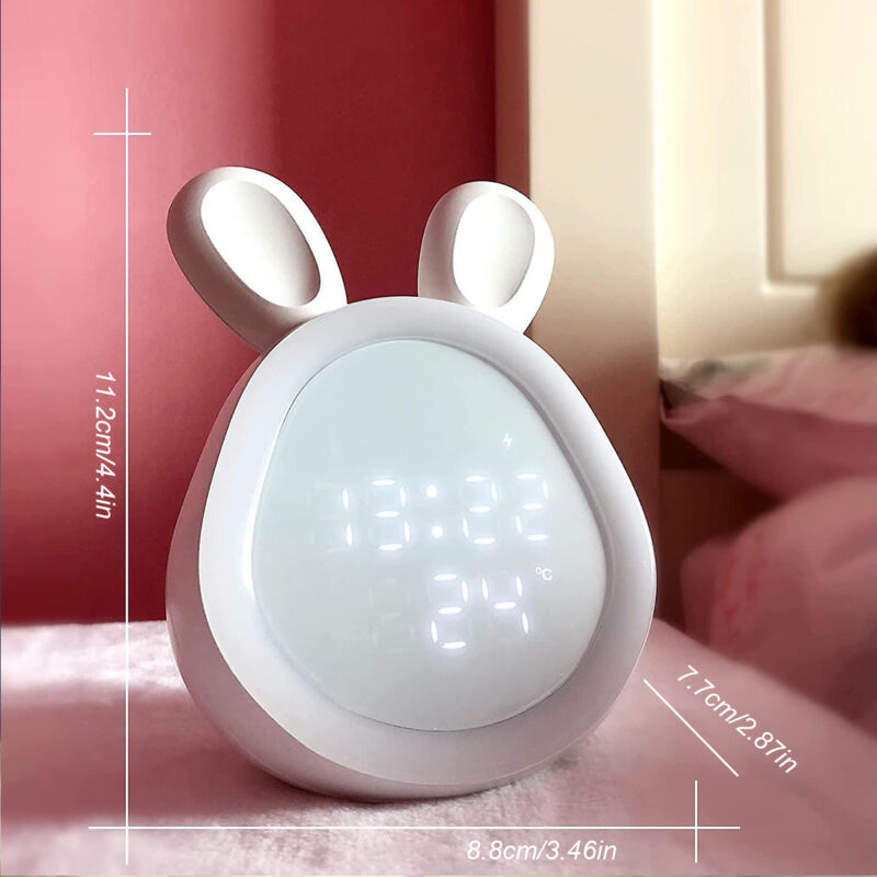 Réveil numérique Led à variateur continu, veilleuse, lapin mignon, contrôle de programme intelligent, pour enfants garçons et filles