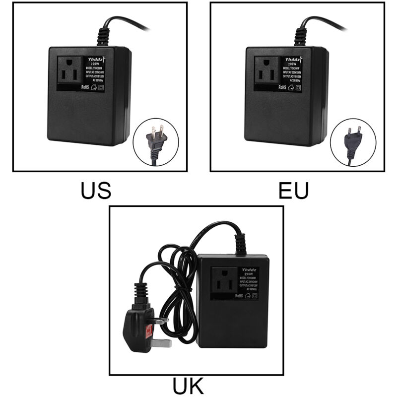 Transformateur abaisseur de tension intelligent et efficace pour usage domestique 200 W AC 220 V à 110 V, convertisseur de tension, adaptateur secteur de voyage