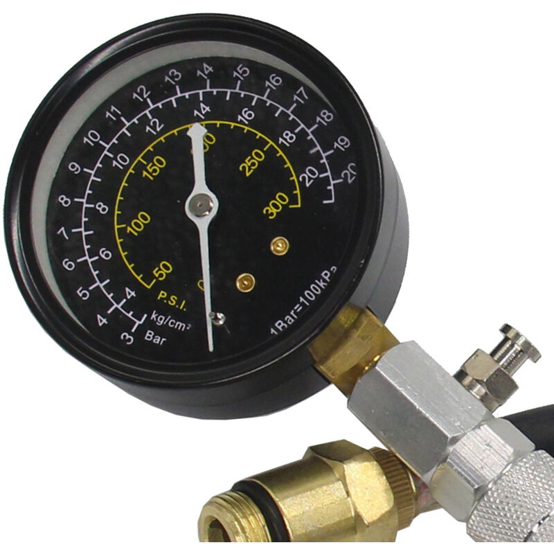 Kit de testeur de compression de cylindre de moteur 0-300 PSI Outil de test de contrôle de manomètre Outil de réparation automobile