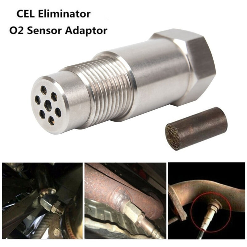 Lot de 2 capteurs d'O2, capteur d'oxygène pour voiture Cel Fix Check Engine Light Eliminator Adapter Oxygen M18X1.5