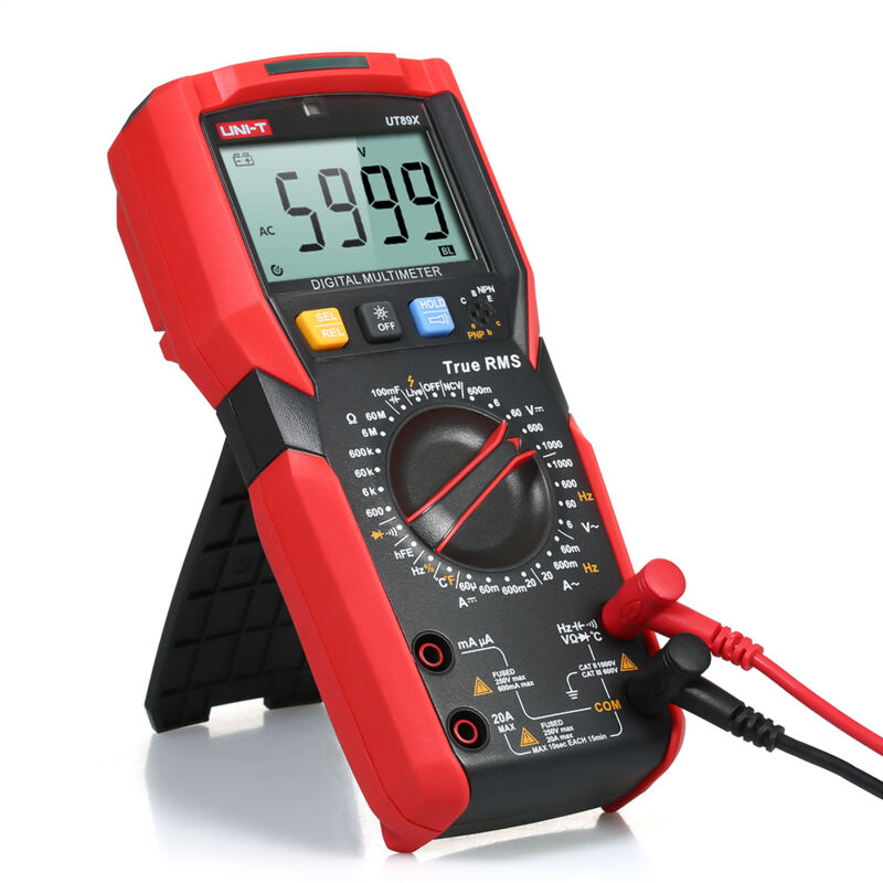 Multimètre numérique,UT89X Mini compteur universel portatif de haute précision 6000 points Écran LCD True RMS Mesure de la tension AC/DC Résistance du courant Capacité Fréquence