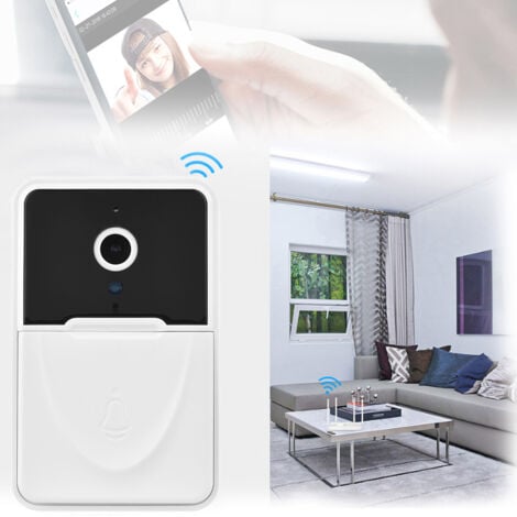 2.4GHz Caméra de sonnette vidéo sans fil Sonnette de sécurité visuelle intelligente avec détection de mouvement Vision nocturne Surveillance audio bidirectionnelle en temps réel