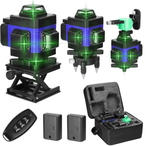 Multifonctionnel 4D 16 Lignes Niveau Laser 3° Machine Auto-nivelante Outil de Nivellement de Batterie au Lithium Rechargeable USB avec Lignes d'Inclinaison Horizontales Verticales