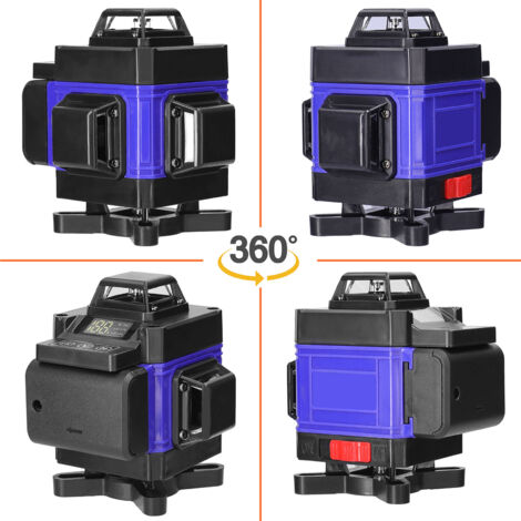Multifonctionnel 4D 16 Lignes Niveau Laser 3° Machine Auto-nivelante Outil de Nivellement de Batterie au Lithium Rechargeable USB avec Lignes d'Inclinaison Horizontales Verticales
