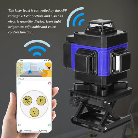 Multifonctionnel 4D 16 Lignes Niveau Laser 3° Machine Auto-nivelante Outil de Nivellement de Batterie au Lithium Rechargeable USB avec Lignes d'Inclinaison Horizontales Verticales