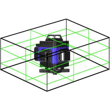 Multifonctionnel 4D 16 Lignes Niveau Laser 3° Machine Auto-Nivellante Outil De Nivellement De Batterie Au Lithium Rechargeable Usb Avec Lignes D'inclinaison Horizontales Verticales, Prise Bleu-Eu