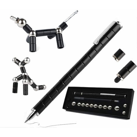 Stylo jouet, stylo magnétique en métal de décompression, stylo d'écriture  aimant déformable multifonctionnel, élimine la