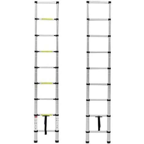 Échelle Télescopique Aluminium 0.7-2.6m - Norme EN131 - Pieds Antidérapants