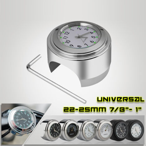 Montre De Guidon Moto KIMISS - 2.5 Cm, étanche, Alliage Aluminium, Pour Guidon 7/8" Ou 1"