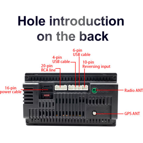 Autoradio Android 11 Double Din Navigation  Radio FM avec écran tactile 7 pouces Prise en charge WIFI/AUX/U-Disk/Lien téléphonique/Appel mains libres/Image inversée/Commande au volant avec caméra