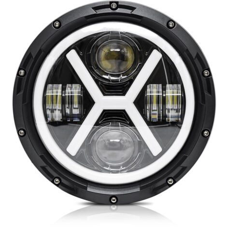 Phares LED 7 Pouces Pour Moto - Projecteurs Avant Avec Clignotants Et Support Inclus - Étanches