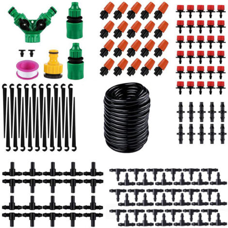 Kit D'irrigation Automatique Jardin 360° - 15 M De Tuyau, Buses Réglables - Arrosage Goutte à Goutte Et Brumisation