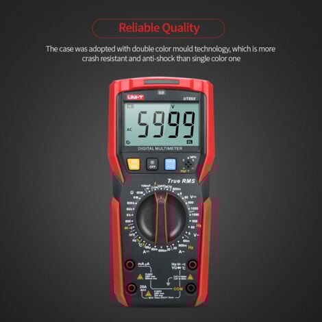 Multimètre numérique,UT89X Mini compteur universel portatif de haute précision 6000 points Écran LCD True RMS Mesure de la tension AC/DC Résistance du courant Capacité Fréquence
