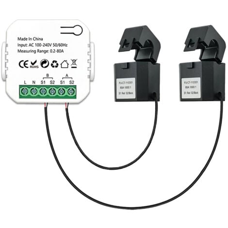 Compteur d'énergie intelligent Tuya ZigBee Système PV solaire Production d'énergie Consommation Compteur de surveillance bidirectionnel Contrôle d'application mobile Moniteur de puissance avec CT
