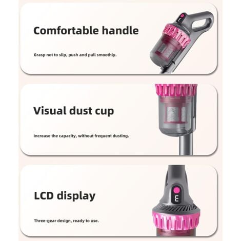 LIFCAUSAL Aspirateur sans fil, puissant aspirateur balai de 20 kPa avec 3 modes d'aspiration, autonomie de 30 minutes, aspirateurs légers et ultra-silencieux pour la maison,