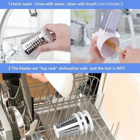 Accessoires pour trancheuse/déchiqueteuse pour batteurs sur socle KitchenAid, trancheuses, râpe à fromage, accessoire pour machine à salade, hachoir à légumes avec 3 lames, lavable