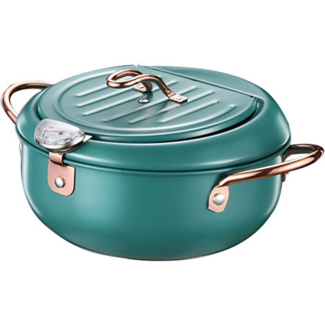 Friteuse Japonaise En Inox 24cm - Avec Thermomètre Et Egouttoir - Pour Tempura, Poulet, Frites