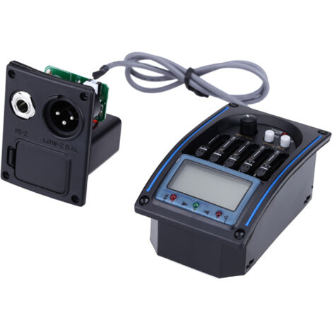 Préampli Guitare Alnicov Avec Micro Et EQ 3 Bandes - Réglage Auto/Manuel, Affichage LCD, Contrôle Volume/Basses/Médiums/Aigus - 3