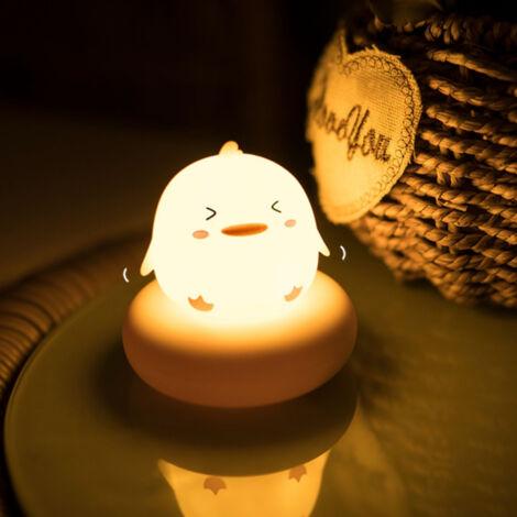 Mini veilleuse LED flexible rechargeable par USB, motif lapin/ours/chat/canard, lampe d'alimentation pour bébé, intensité variable, 3 niveaux de luminosité, lampe de lecture portable