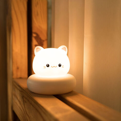 Mini veilleuse LED flexible rechargeable par USB, motif lapin/ours/chat/canard, lampe d'alimentation pour bébé, intensité variable, 3 niveaux de luminosité, lampe de lecture portable