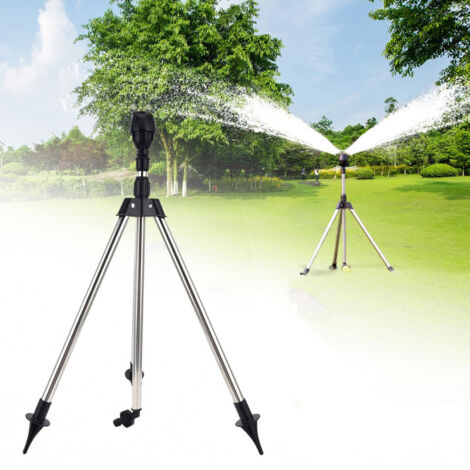 Arroseur Télescopique Rotatif 360° Sur Trépied - Arrosage Pelouse Jardin Cour - Réglable Hauteur 64-94cm