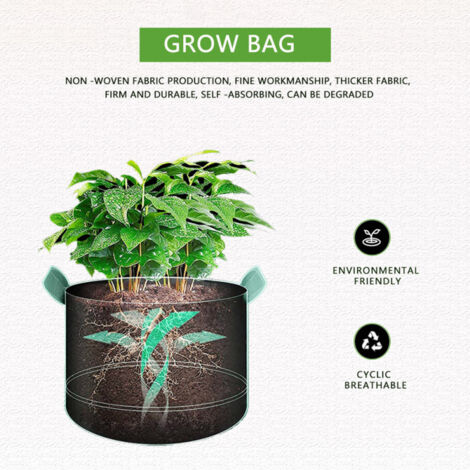 Plante Sacs De Culture En Tissu Nonwoven Pot Jardinage Sac De Légumes