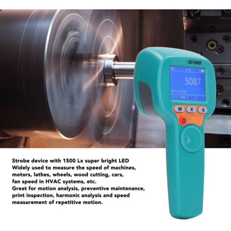 Stroboscopio Digitale LED Ricaricabile - Tachimetro Flash Per Misurazione Giri 60-999999 RPM