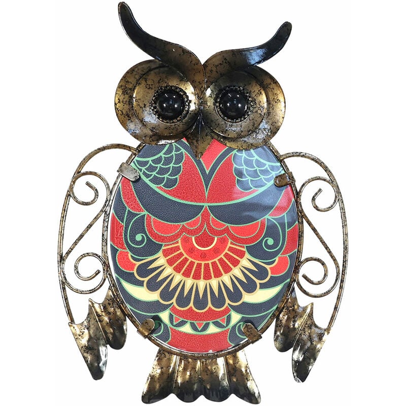 Signes Grimalt Owl Garden Wall Adorno Ornamento della parete del giardino  rosso - 20x15x1cm