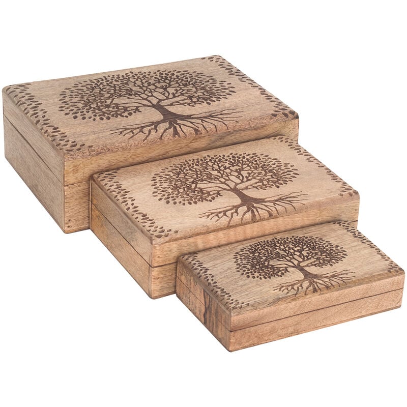 Signes Grimalt Boxes Life Tree 3 U scatole e gioielli Box marrone -  9x25x18cm