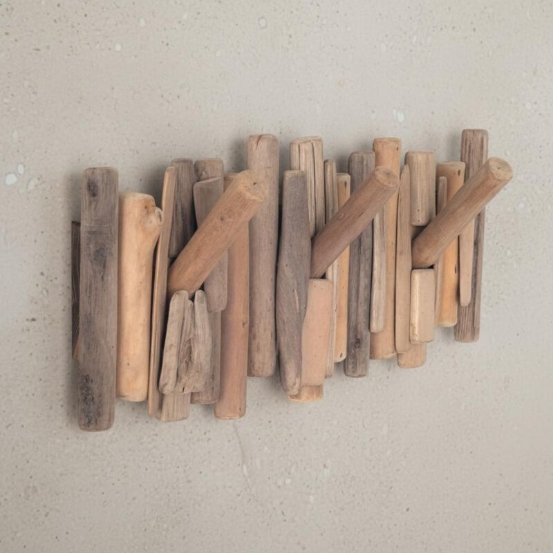 Set Di 3 Ganci Appendini In Legno Tema Marino, Decorazione Parete Con Barca A Vela, Pesce E Faro, 14 Cm, Per Chiavi, Asciugamani E Bagno - 3