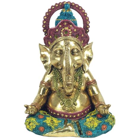 Signes Grimalt Figure di figure di Buddha  Figura Ganesha Yoga Buddha Gold 10x15x22cm 20258 (1/2)