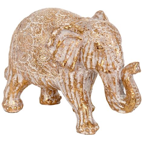 Signes Grimalt Figure di figura di elefante  Figura Afric ed elefante Bianco 7x17x12cm 24542