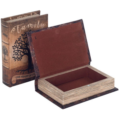 Signes Grimalt Boxas set 2 unità box libro Scatole di libri marroni  rettangolari - 14x10x3cm