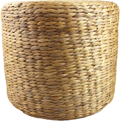 Piccoli cestini rotondi in giacinto d'acqua per riporre oggetti con bordi grigio chiaro naturale per scaffali e cesti aperti. Mini vassoio decorativo per trucco organizer da cucina (confezione da 3, M
