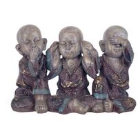 Signes Grimalt Figure di figure di Buddha Buddha Buddhas 3 Buddhas Grey 12x25x17cm 25340