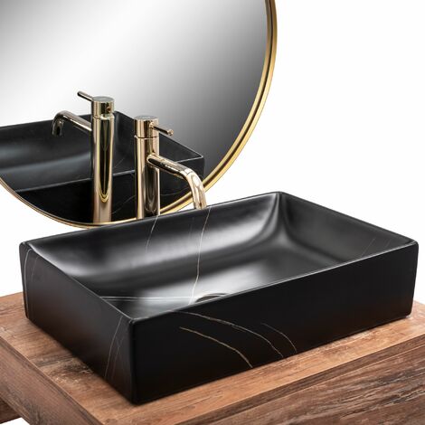 Countertop Basin REA Inga Black Marble Mat