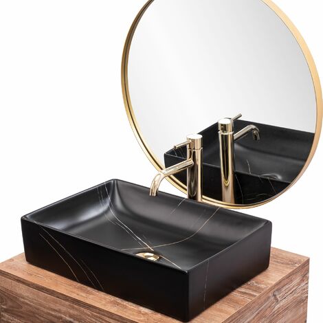 Countertop Basin REA Inga Black Marble Mat
