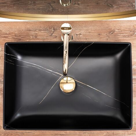 Countertop Basin REA Inga Black Marble Mat