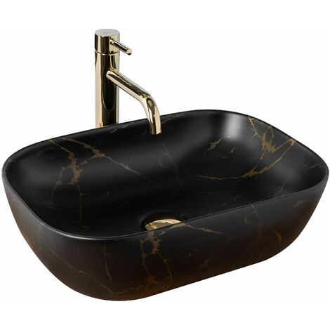 Countertop Basin REA Belinda Black Marble Mat