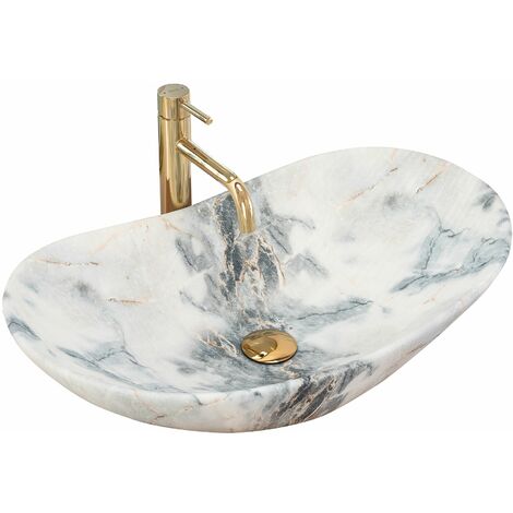 REA – Countertop basin 60.5cm x 36cm – Sanitary ceramics – No faucet hole – For vanity mounting – 2-year warranty (1/5)
