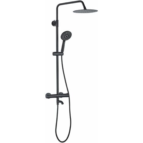 Thermostatic Shower Set Rea Lungo Black